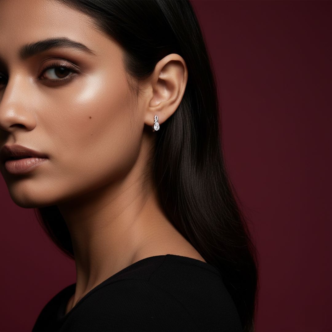 Moissanite Huggie Hoop Earrings (0.5ct)