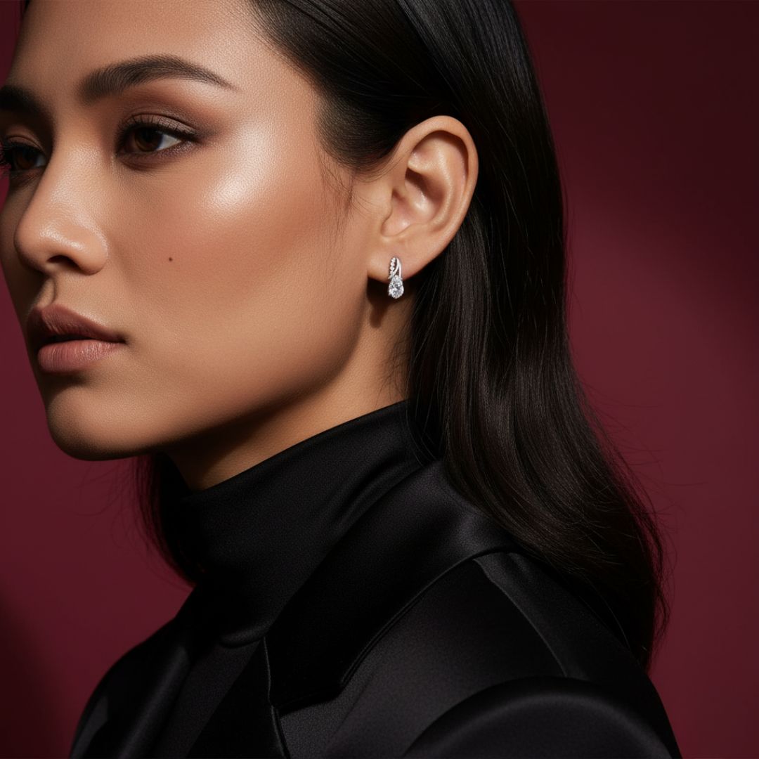 Moissanite Huggie Hoop Earrings (0.5ct)