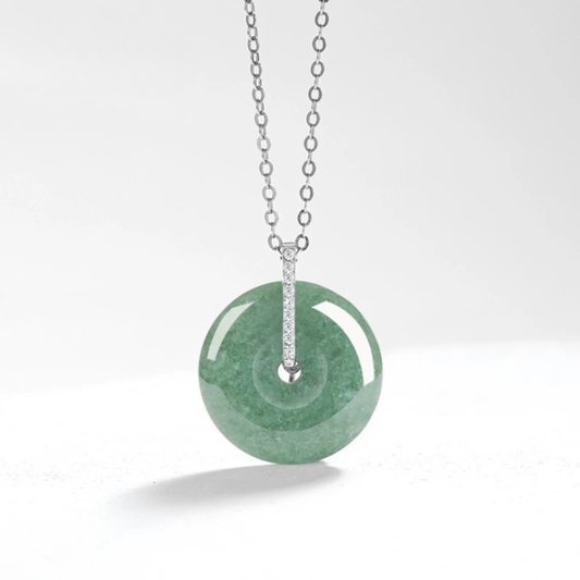 Jade Peace Button Necklace